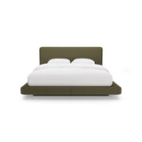 Linea Bett mit Kopfteil aus Strukturierter Stoff in Grün (Moly 38), 180x200 cm von Micadoni – Bild 5
