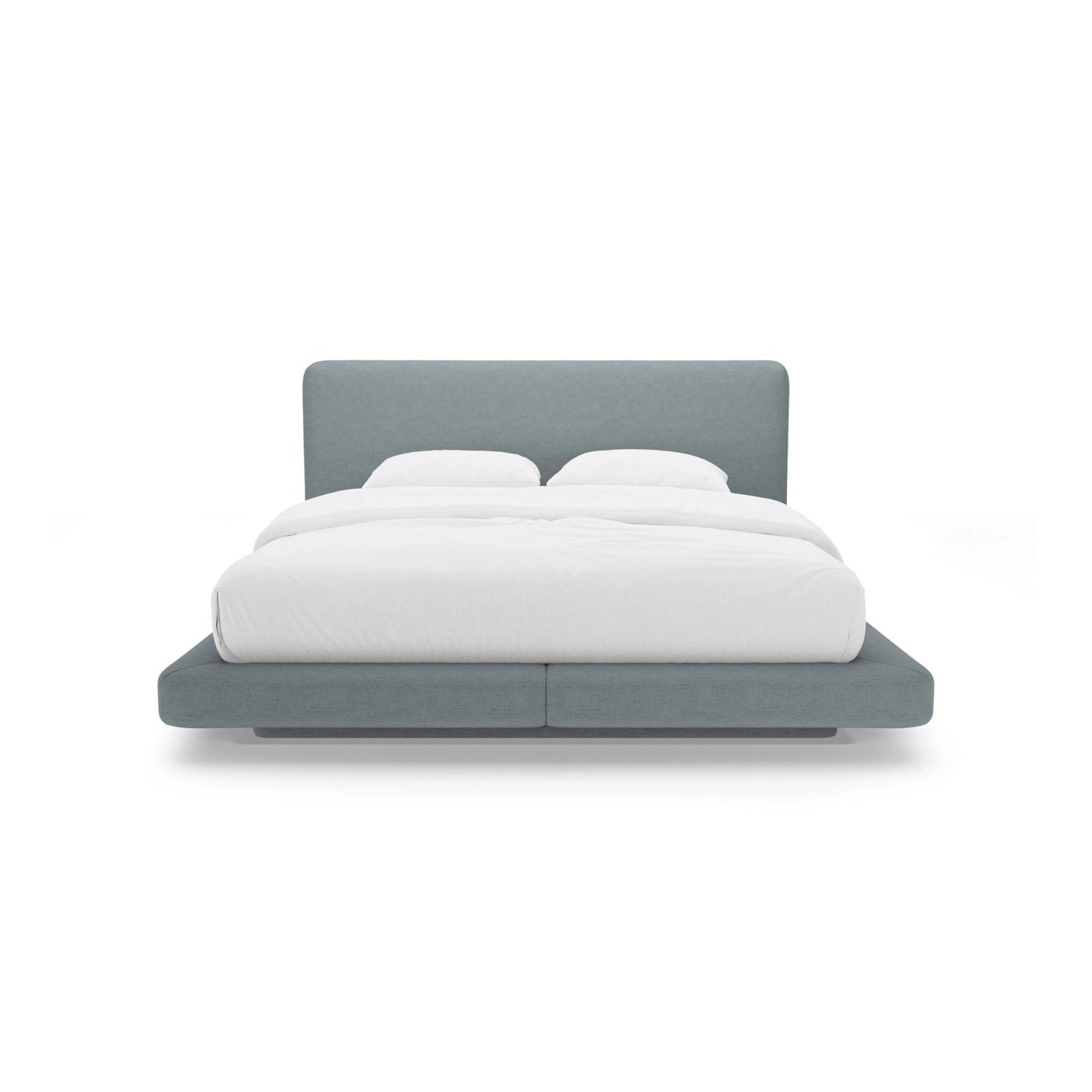 Linea Bett mit Kopfteil aus Strukturierter Stoff in Hellblau (Moly 74), 140x200 cm von Micadoni – Bild 5