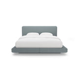 Linea Bett mit Kopfteil aus Strukturierter Stoff in Hellblau (Moly 74), 200x200 cm von Micadoni – Bild 5
