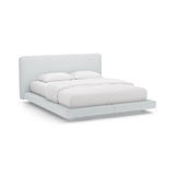 Linea Bett mit Kopfteil aus Strukturierter Stoff in Hellgrau (Moly 70), 200x200 cm von Micadoni – Bild 1