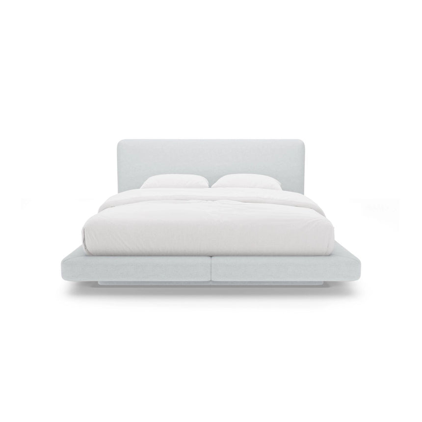Linea Bett mit Kopfteil aus Strukturierter Stoff in Hellgrau (Moly 70), 200x200 cm von Micadoni – Bild 5