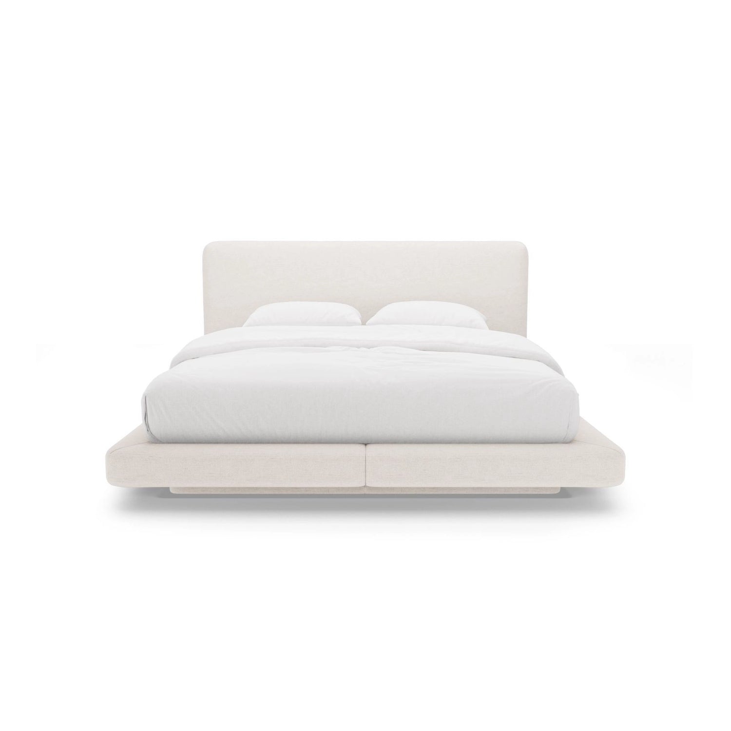Linea Bett mit Kopfteil aus Strukturierter Stoff in Leichtes Beige (Moly 02), 200x200 cm von Micadoni – Bild 5