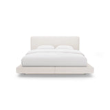 Linea Bett mit Kopfteil aus Strukturierter Stoff in Leichtes Beige (Moly 02), 200x200 cm von Micadoni – Bild 5