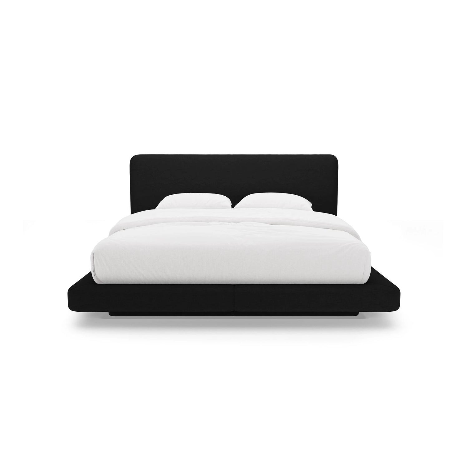 Linea Bett mit Kopfteil aus Strukturierter Stoff in Schwarz (Moly 99), 180x200 cm von Micadoni – Bild 5