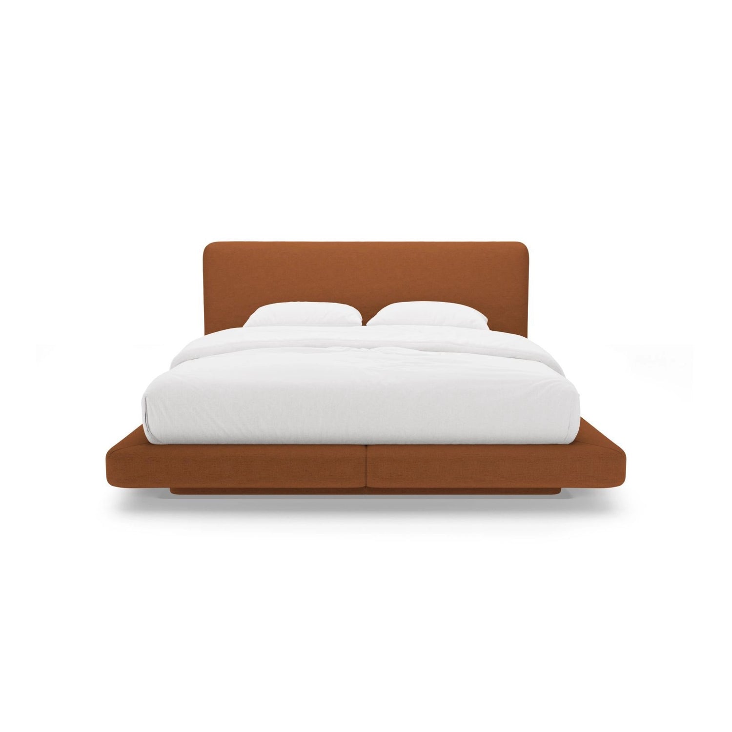 Linea Bett mit Kopfteil aus Strukturierter Stoff in Ziegel (Moly 54), 140x200 cm von Micadoni – Bild 5