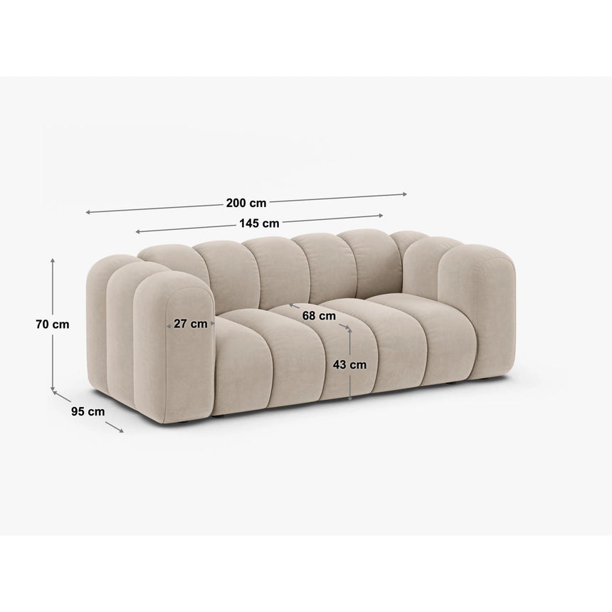 Lupine 2-Sitzer Sofa aus Boucle in Hellgrau (Baloo 2085), 200x95 cm von Micadoni – Bild 2