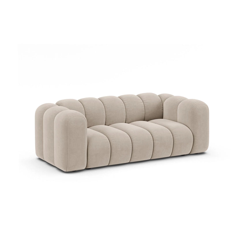 Lupine 2-Sitzer Sofa aus Samt in Beige (Salvador 1), 200x95 cm von Micadoni – Bild 3