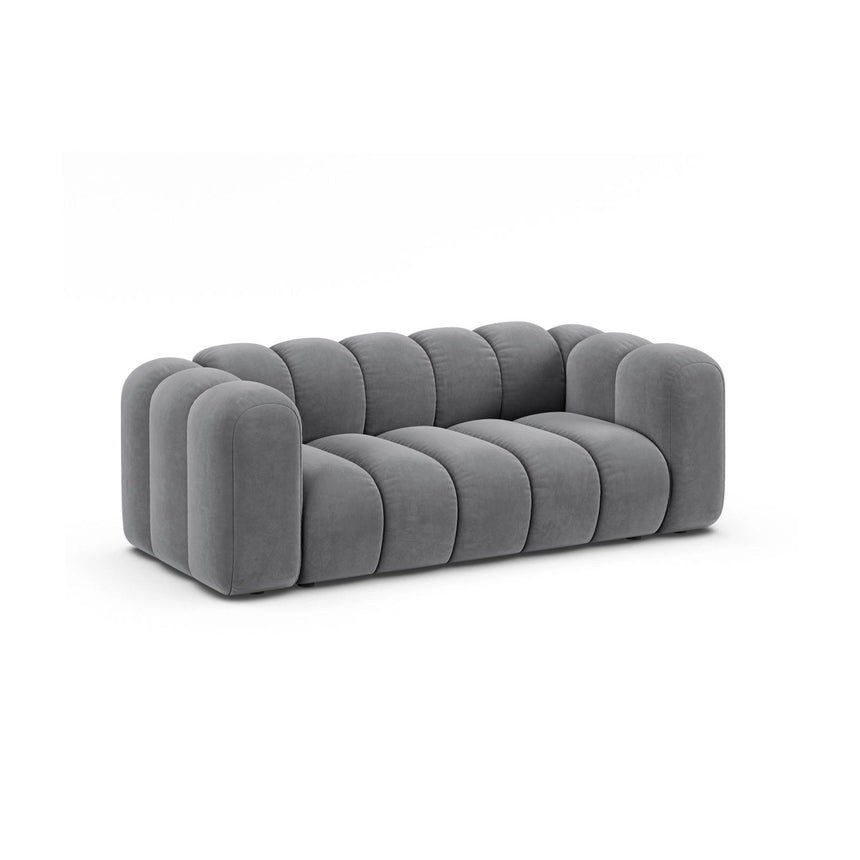 Lupine 2-Sitzer Sofa aus Samt in Grau (Salvador 17), 200x95 cm von Micadoni – Bild 3