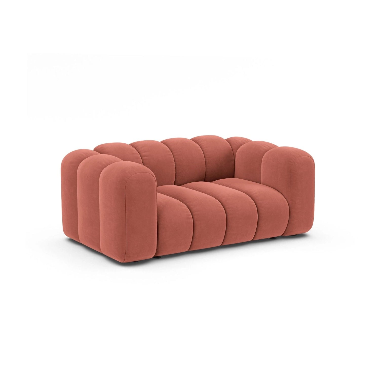 Lupine 2-Sitzer Sofa aus Samt in Koralle (Salvador 12), 170x95 cm von Micadoni – Bild 2