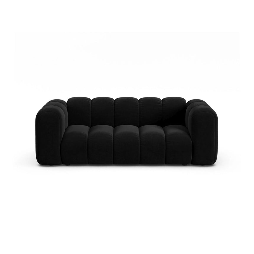 Lupine 2-Sitzer Sofa aus Samt in Schwarz (Salvador 19), 200x95 cm von Micadoni – Bild 1