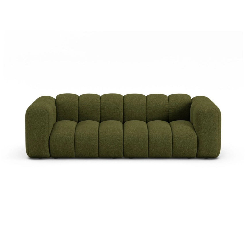 Lupine 3-Sitzer Sofa aus Boucle in Dunkles olivgrün (Baloo 2090), 230x95 cm von Micadoni – Bild 1
