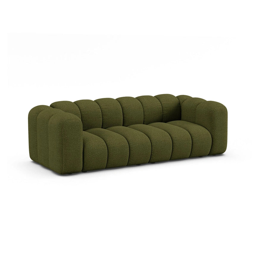 Lupine 3-Sitzer Sofa aus Boucle in Dunkles olivgrün (Baloo 2090), 230x95 cm von Micadoni – Bild 3