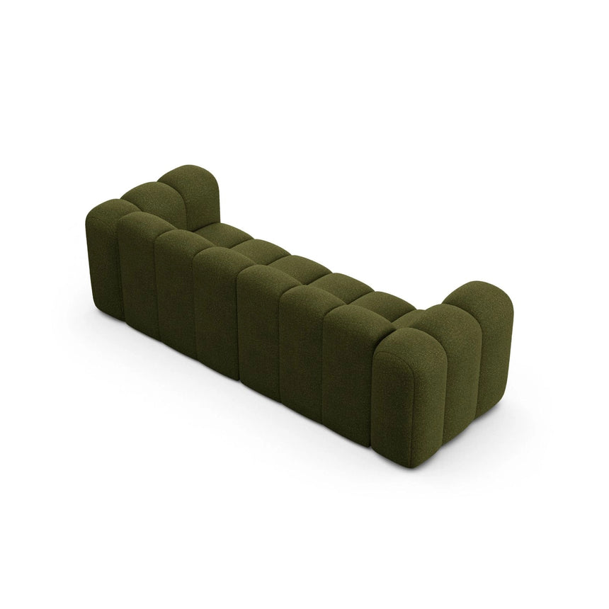 Lupine 3-Sitzer Sofa aus Boucle in Dunkles olivgrün (Baloo 2090), 230x95 cm von Micadoni – Bild 4