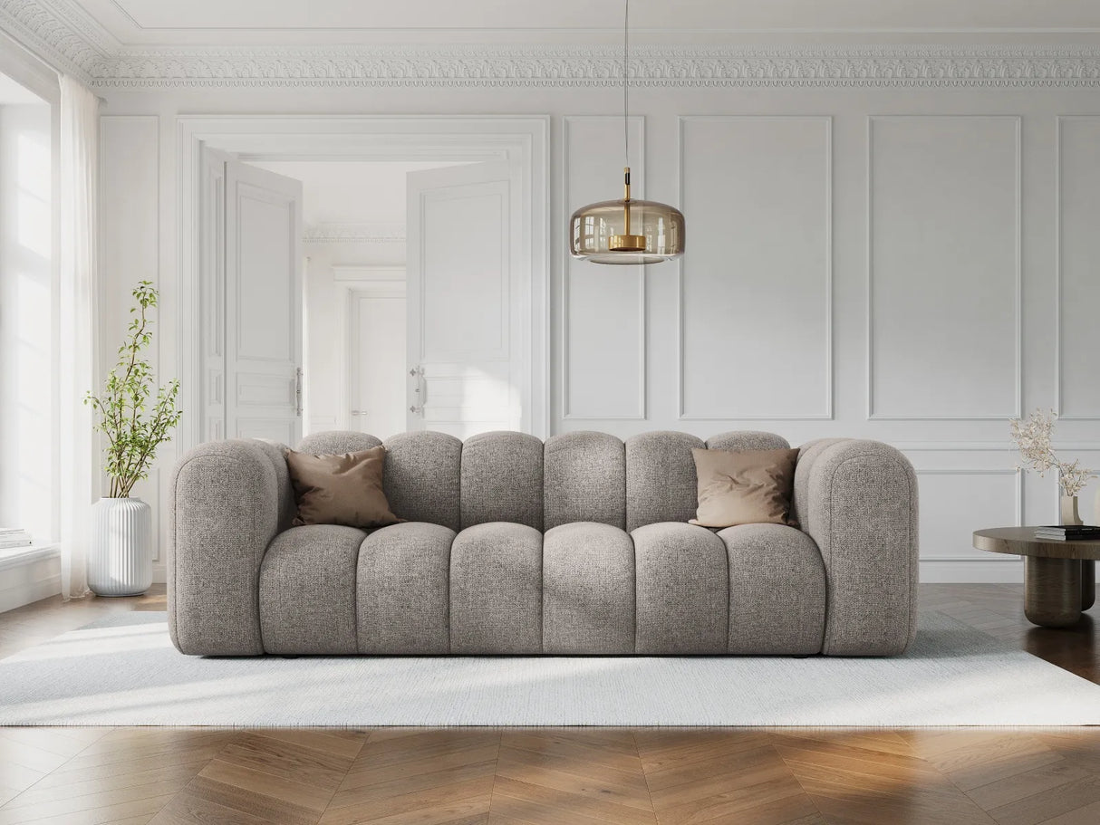 Lupine 3-Sitzer Sofa aus Chenille in Dunkelbeige (Eden 4 Beige), 230x95 cm von Micadoni – Bild 2