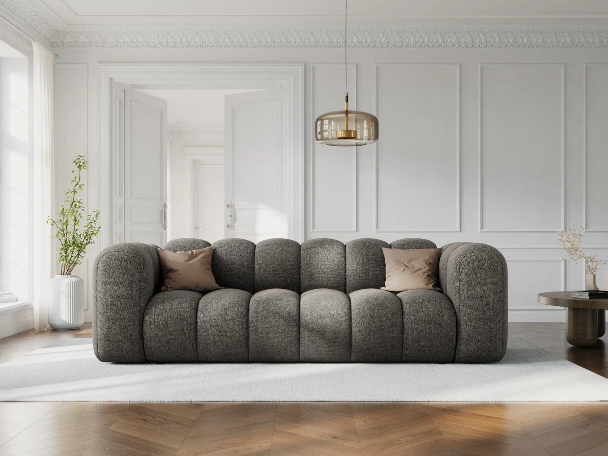 Lupine 3-Sitzer Sofa aus Chenille in Dunkelgrau (Eden 20 Graphite), 230x95 cm von Micadoni – Bild 2