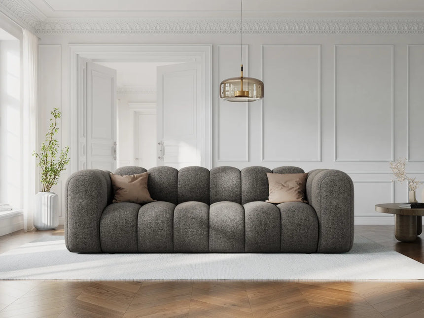 Lupine 3-Sitzer Sofa aus Chenille in Dunkelgrau (Eden 20 Graphite), 230x95 cm von Micadoni – Bild 2