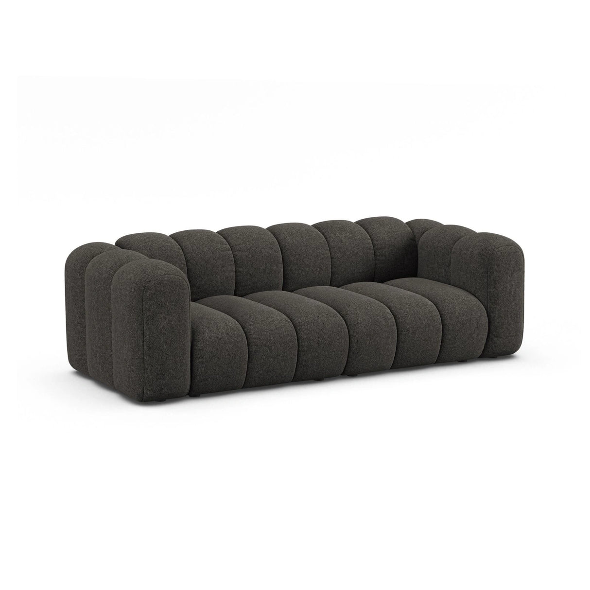 Lupine 3-Sitzer Sofa aus Chenille in Dunkelgrau (Eden 20 Graphite), 230x95 cm von Micadoni – Bild 4