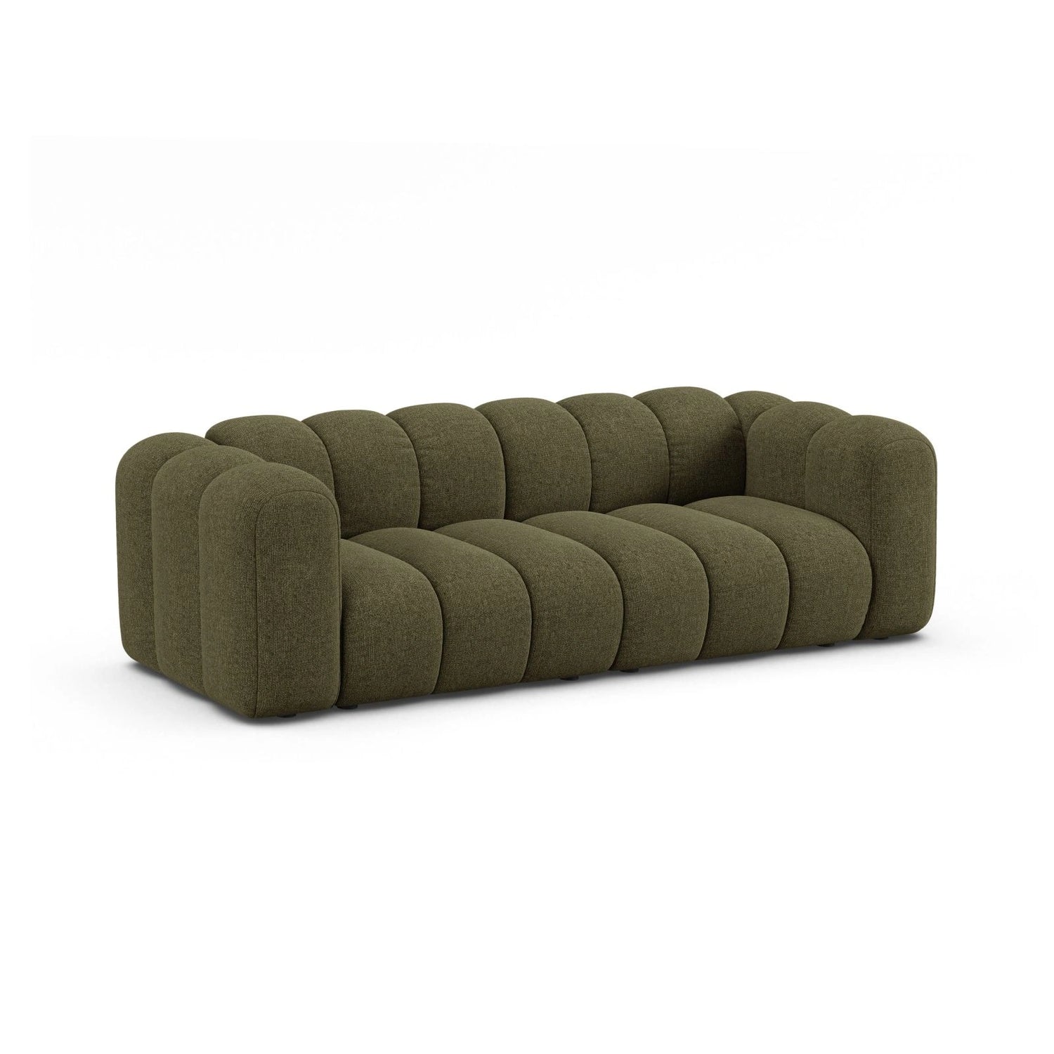 Lupine 3-Sitzer Sofa aus Chenille in Grün (Eden 12 Olive), 230x95 cm von Micadoni – Bild 4