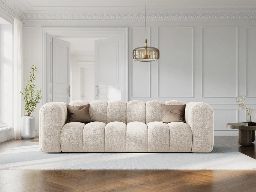 Lupine 3-Sitzer Sofa aus Chenille in Leichtes Beige (Eden 2 Pearl), 230x95 cm von Micadoni – Bild 2