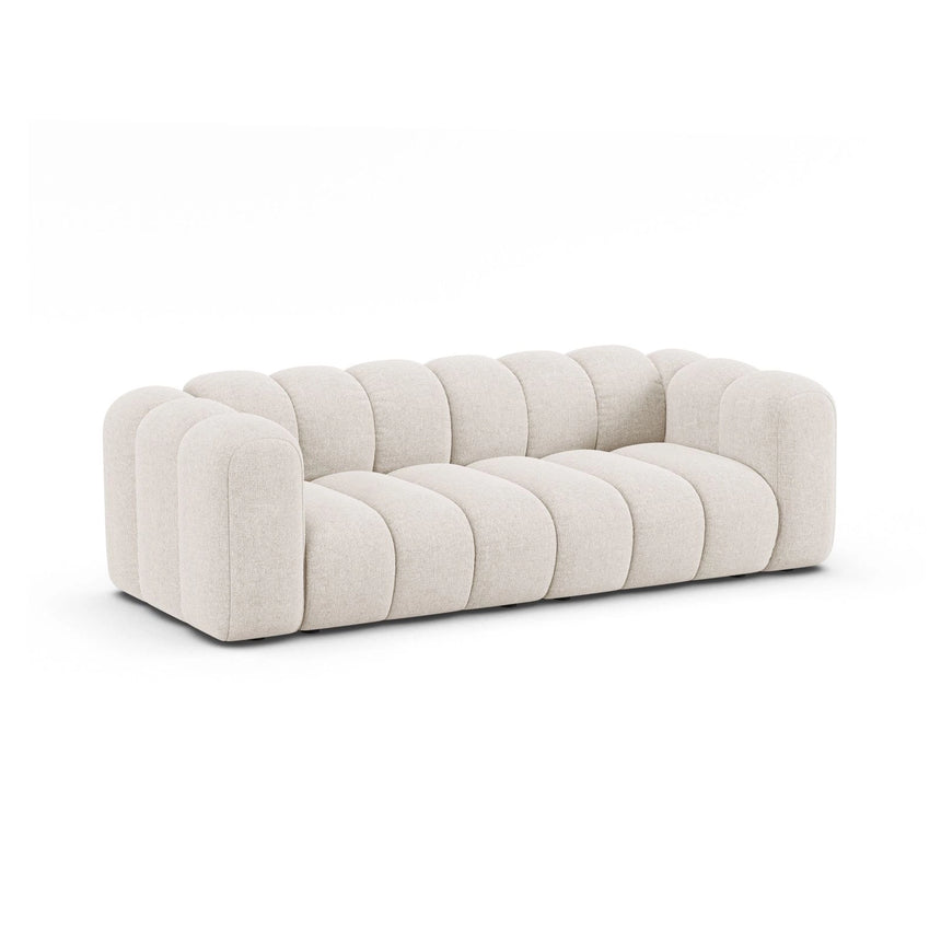 Lupine 3-Sitzer Sofa aus Chenille in Leichtes Beige (Eden 2 Pearl), 230x95 cm von Micadoni – Bild 4