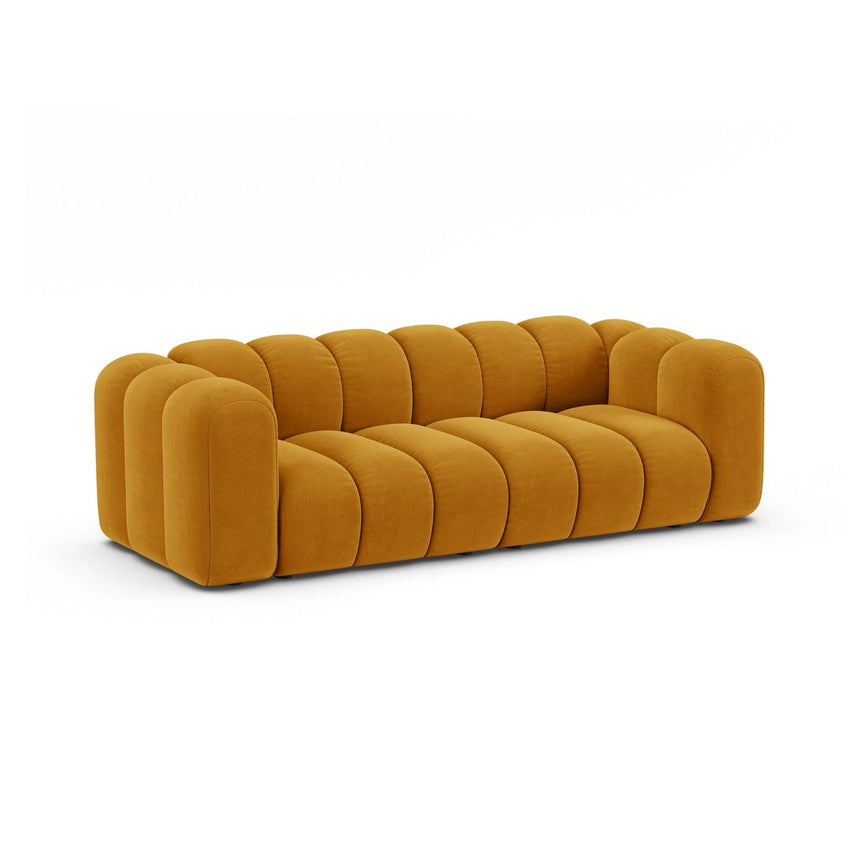 Lupine 3-Sitzer Sofa aus Samt in Gelb (Salvador 10), 230x95 cm von Micadoni – Bild 3