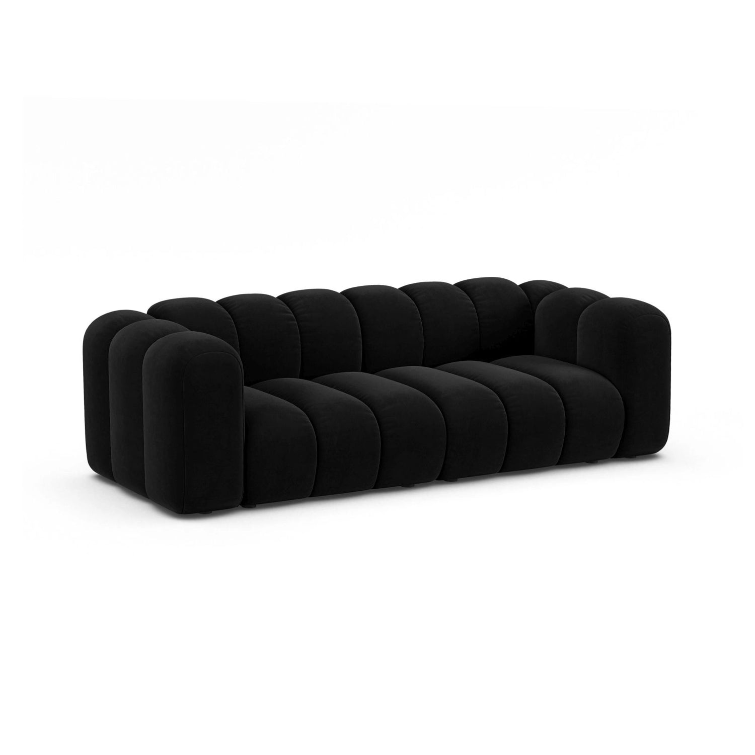 Lupine 3-Sitzer Sofa aus Samt in Schwarz (Salvador 19), 230x95 cm von Micadoni – Bild 3