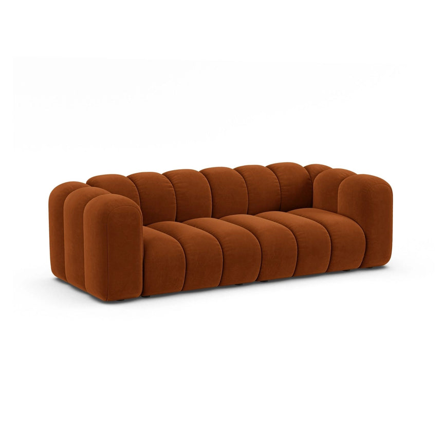 Lupine 3-Sitzer Sofa aus Samt in Terrakotta (Salvador 14), 230x95 cm von Micadoni – Bild 3
