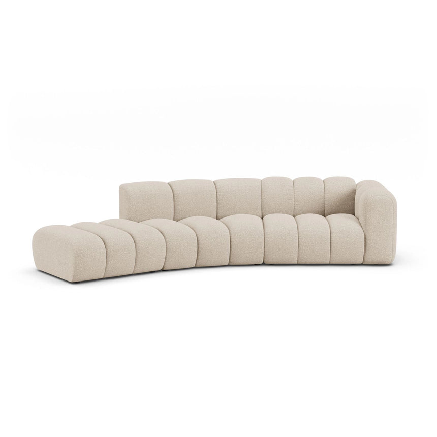Lupine 5-Sitzer Sofa, Linke Seite, aus Boucle in Beige (Baloo 2074), 335x166 cm von Micadoni – Bild 1