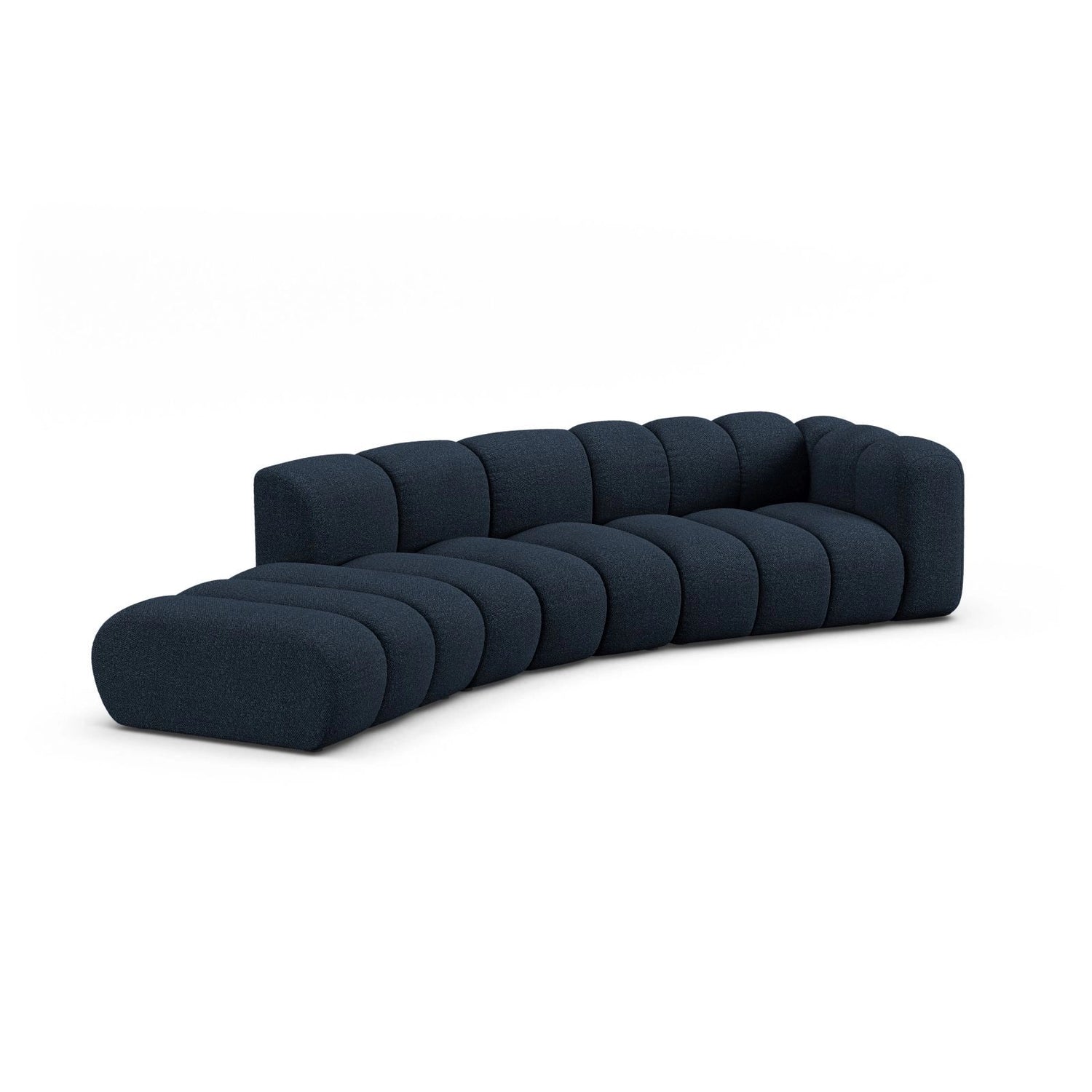 Lupine 5-Sitzer Sofa, Linke Seite, aus Boucle in Dunkelblau (Baloo 2088), 335x166 cm von Micadoni – Bild 3