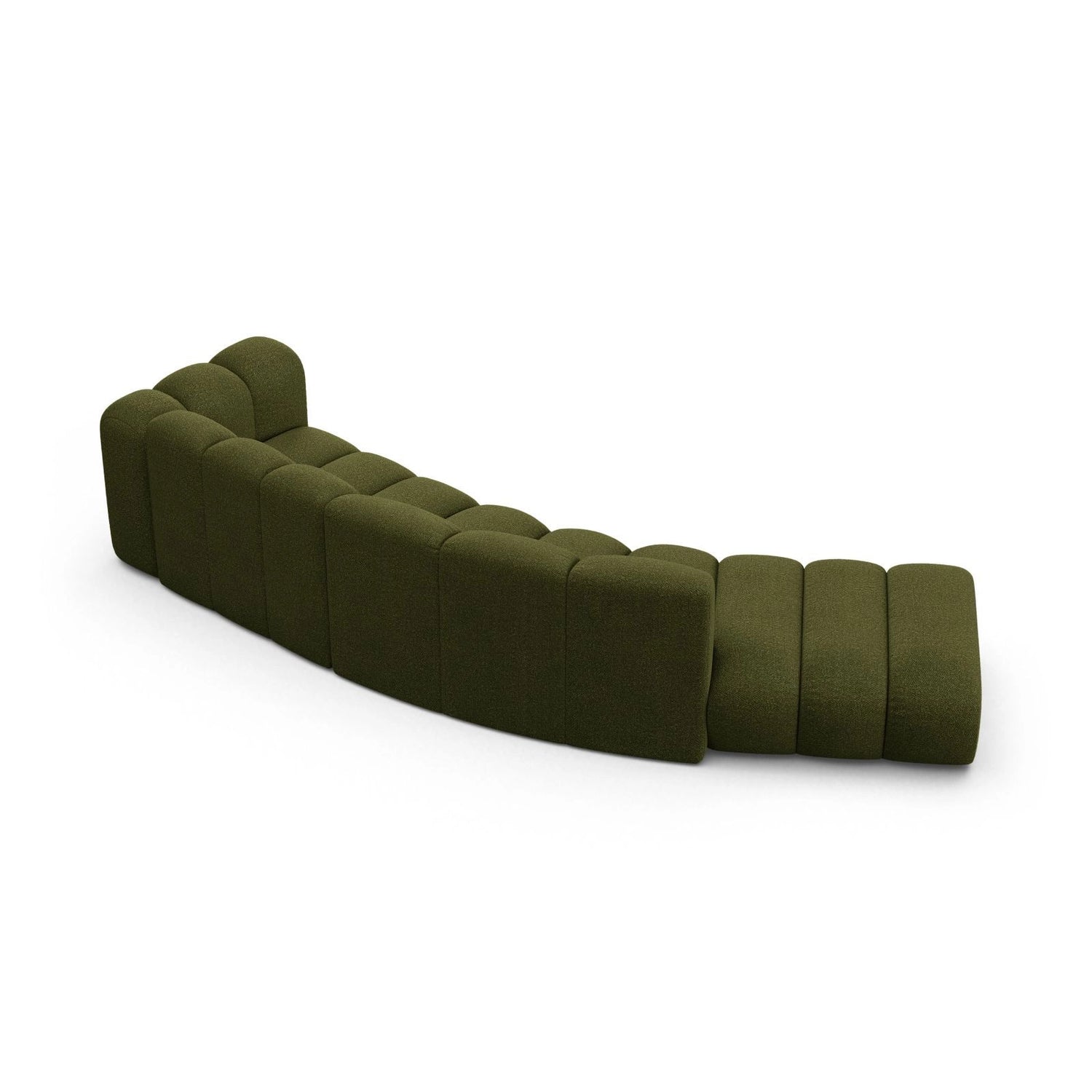 Lupine 5-Sitzer Sofa, Linke Seite, aus Boucle in Dunkles olivgrün (Baloo 2090), 335x166 cm von Micadoni – Bild 4