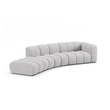 Lupine 5-Sitzer Sofa, Linke Seite, aus Boucle in Hellgrau (Baloo 2085), 335x166 cm von Micadoni – Bild 3