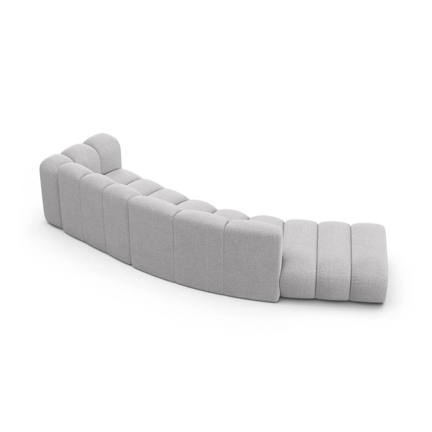 Lupine 5-Sitzer Sofa, Linke Seite, aus Boucle in Hellgrau (Baloo 2085), 335x166 cm von Micadoni – Bild 4