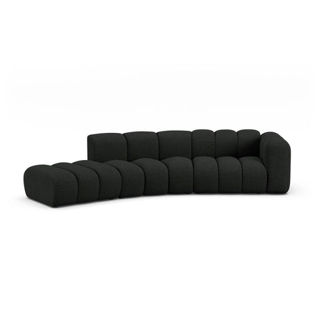 Lupine 5-Sitzer Sofa, Linke Seite, aus Boucle in Schwarz (Baloo 2082), 335x166 cm von Micadoni – Bild 1