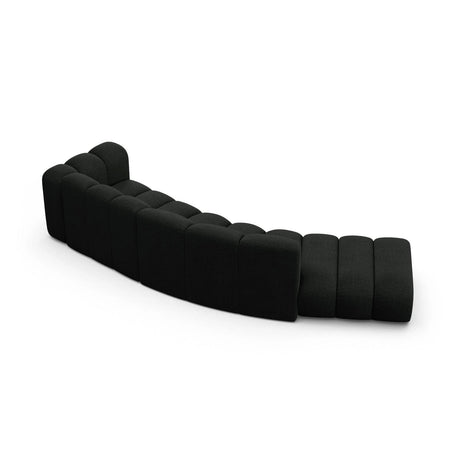 Lupine 5-Sitzer Sofa, Linke Seite, aus Boucle in Schwarz (Baloo 2082), 335x166 cm von Micadoni – Bild 4