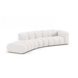 Lupine 5-Sitzer Sofa, Linke Seite, aus Boucle in Weiß (Baloo 2073), 335x166 cm von Micadoni – Bild 3