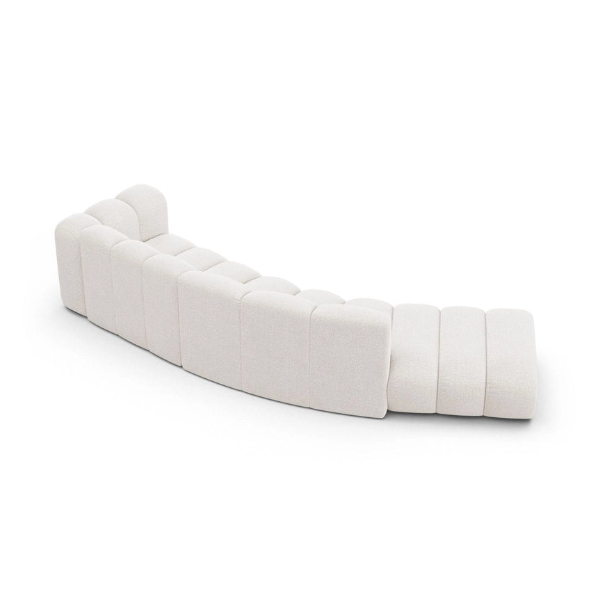 Lupine 5-Sitzer Sofa, Linke Seite, aus Boucle in Weiß (Baloo 2073), 335x166 cm von Micadoni – Bild 4