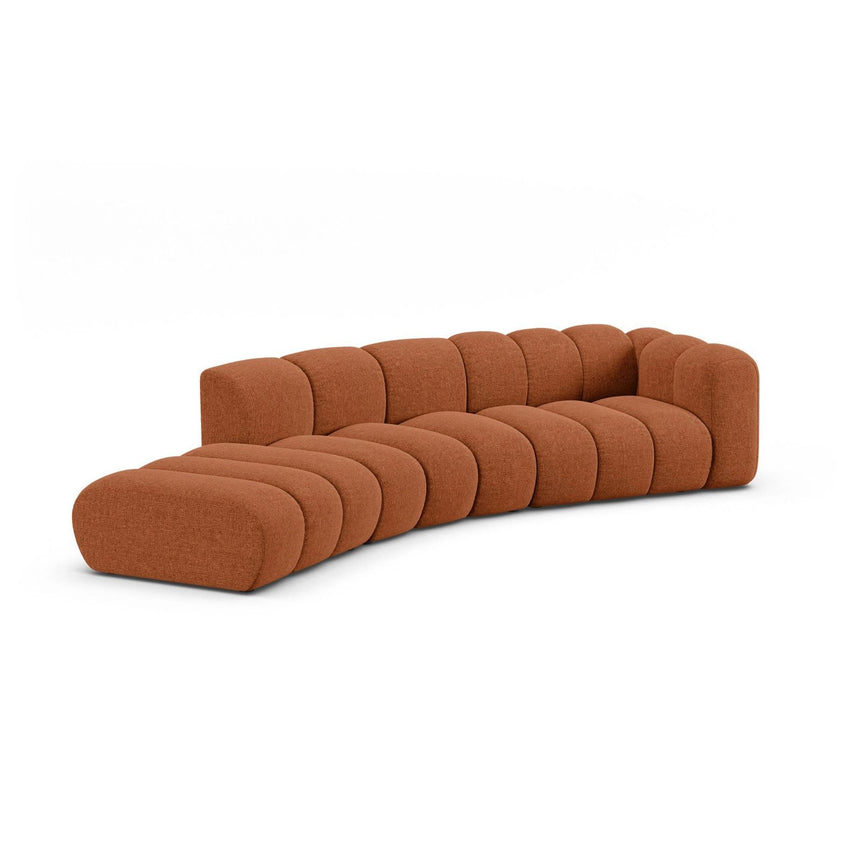 Lupine 5-Sitzer Sofa, Linke Seite, aus Chenille in Brick (Eden 10 Terra), 335x166 cm von Micadoni – Bild 4