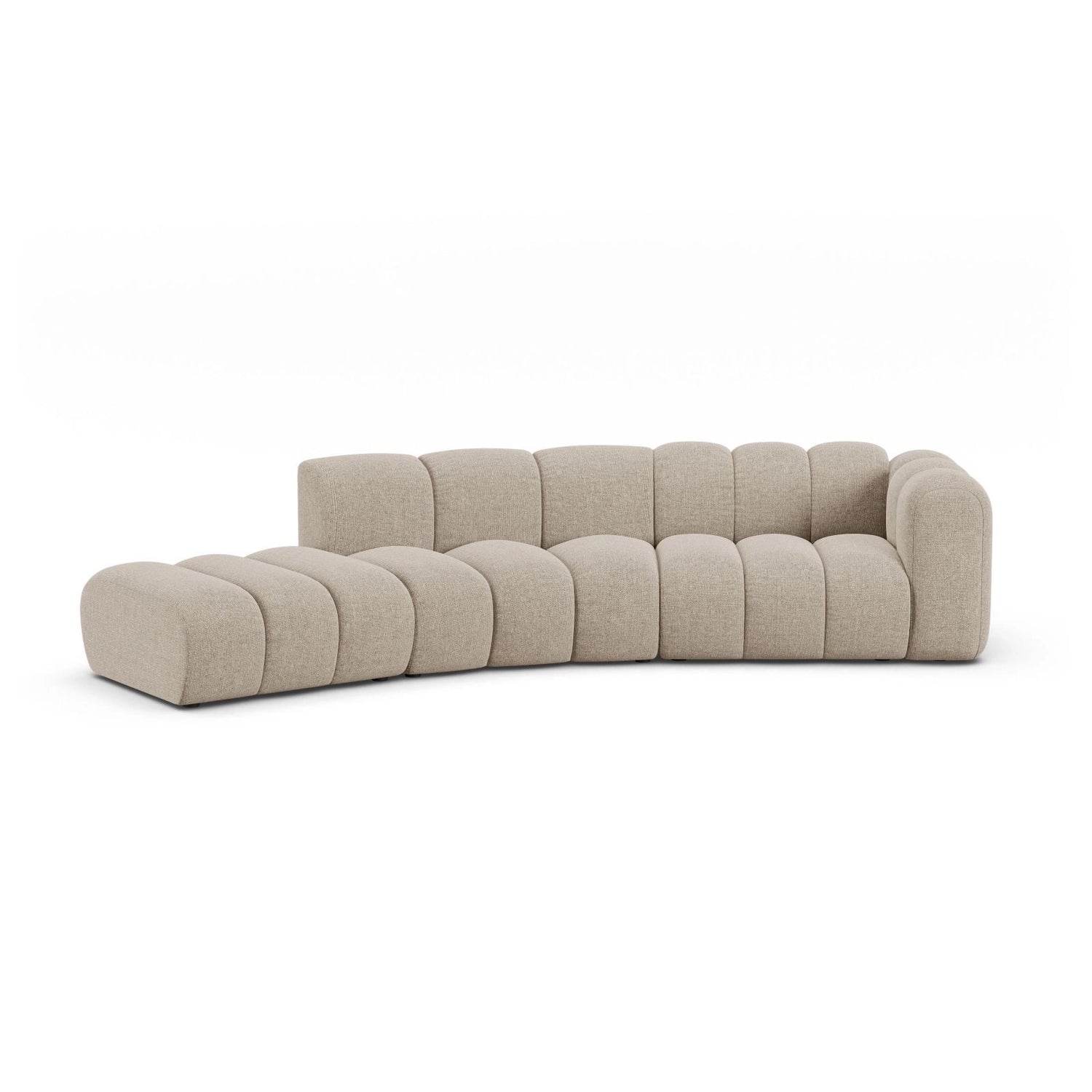 Lupine 5-Sitzer Sofa, Linke Seite, aus Chenille in Dunkelbeige (Eden 4 Beige), 335x166 cm von Micadoni – Bild 1