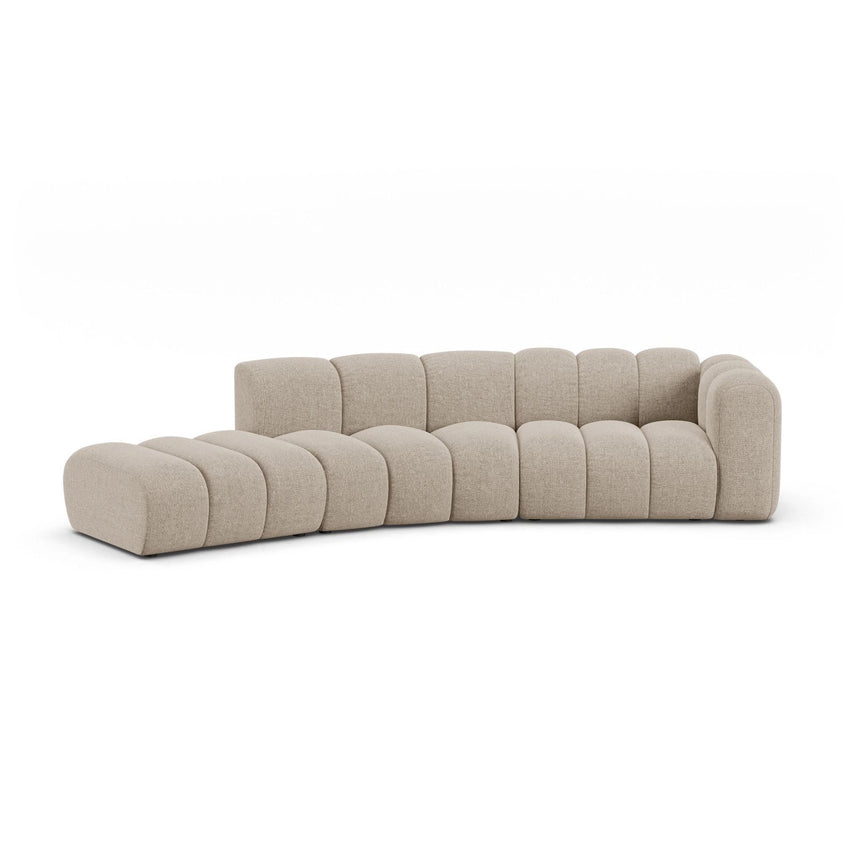 Lupine 5-Sitzer Sofa, Linke Seite, aus Chenille in Dunkelbeige (Eden 4 Beige), 335x166 cm von Micadoni – Bild 1