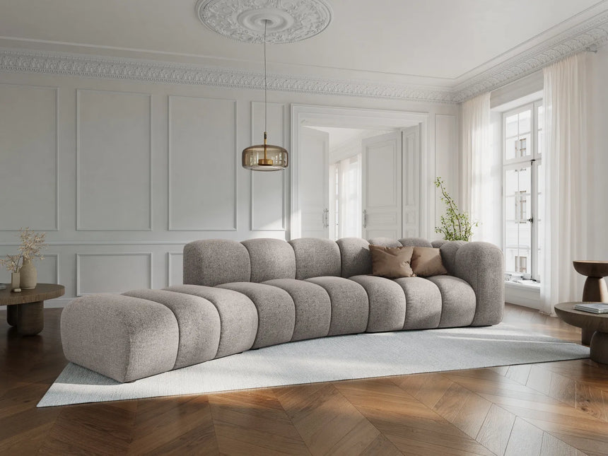 Lupine 5-Sitzer Sofa, Linke Seite, aus Chenille in Dunkelbeige (Eden 4 Beige), 335x166 cm von Micadoni – Bild 2
