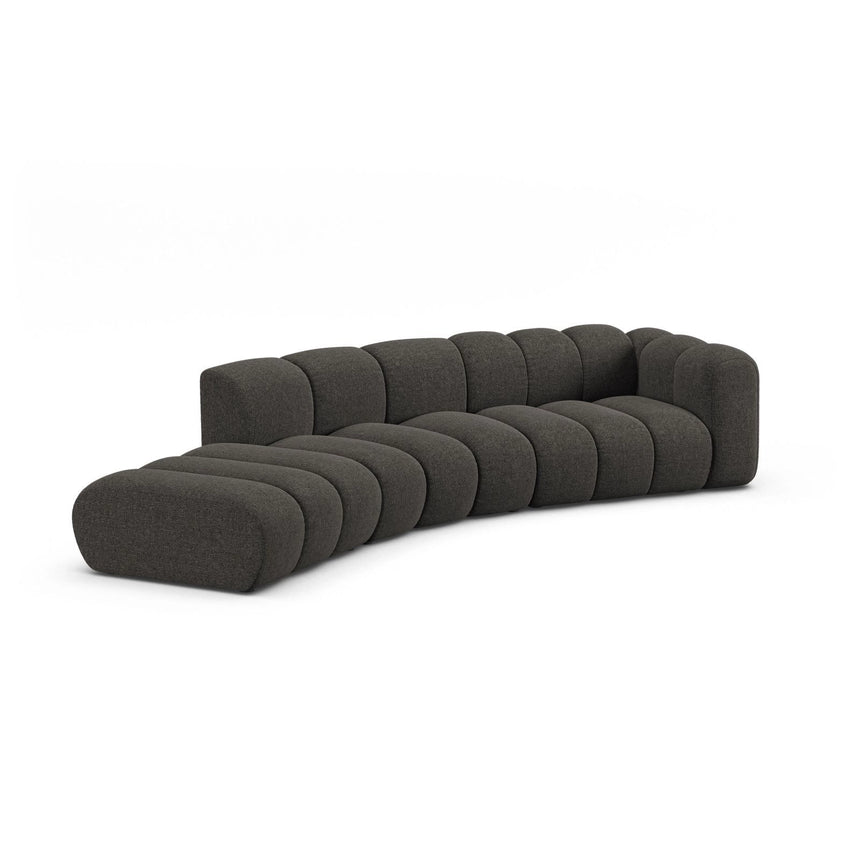Lupine 5-Sitzer Sofa, Linke Seite, aus Chenille in Dunkelgrau (Eden 20 Graphite), 335x166 cm von Micadoni – Bild 4