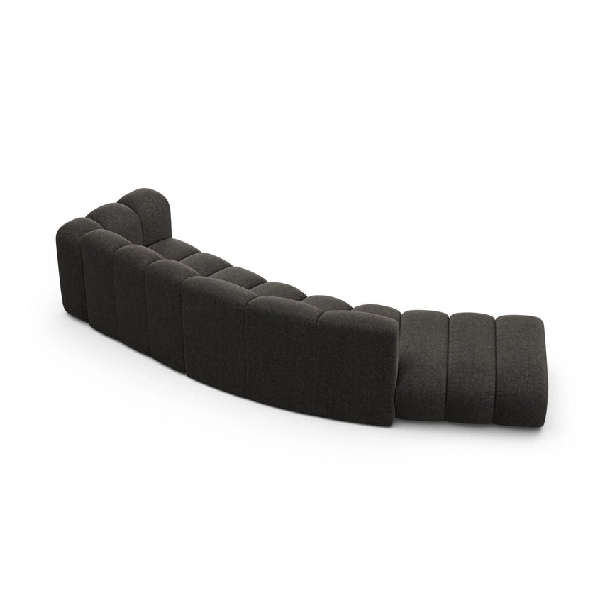 Lupine 5-Sitzer Sofa, Linke Seite, aus Chenille in Dunkelgrau (Eden 20 Graphite), 335x166 cm von Micadoni – Bild 5