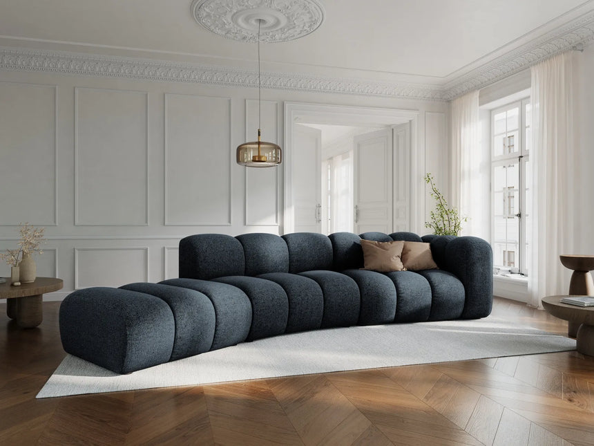 Lupine 5-Sitzer Sofa, Linke Seite, aus Chenille in Grün (Eden 12 Olive), 335x166 cm von Micadoni – Bild 2