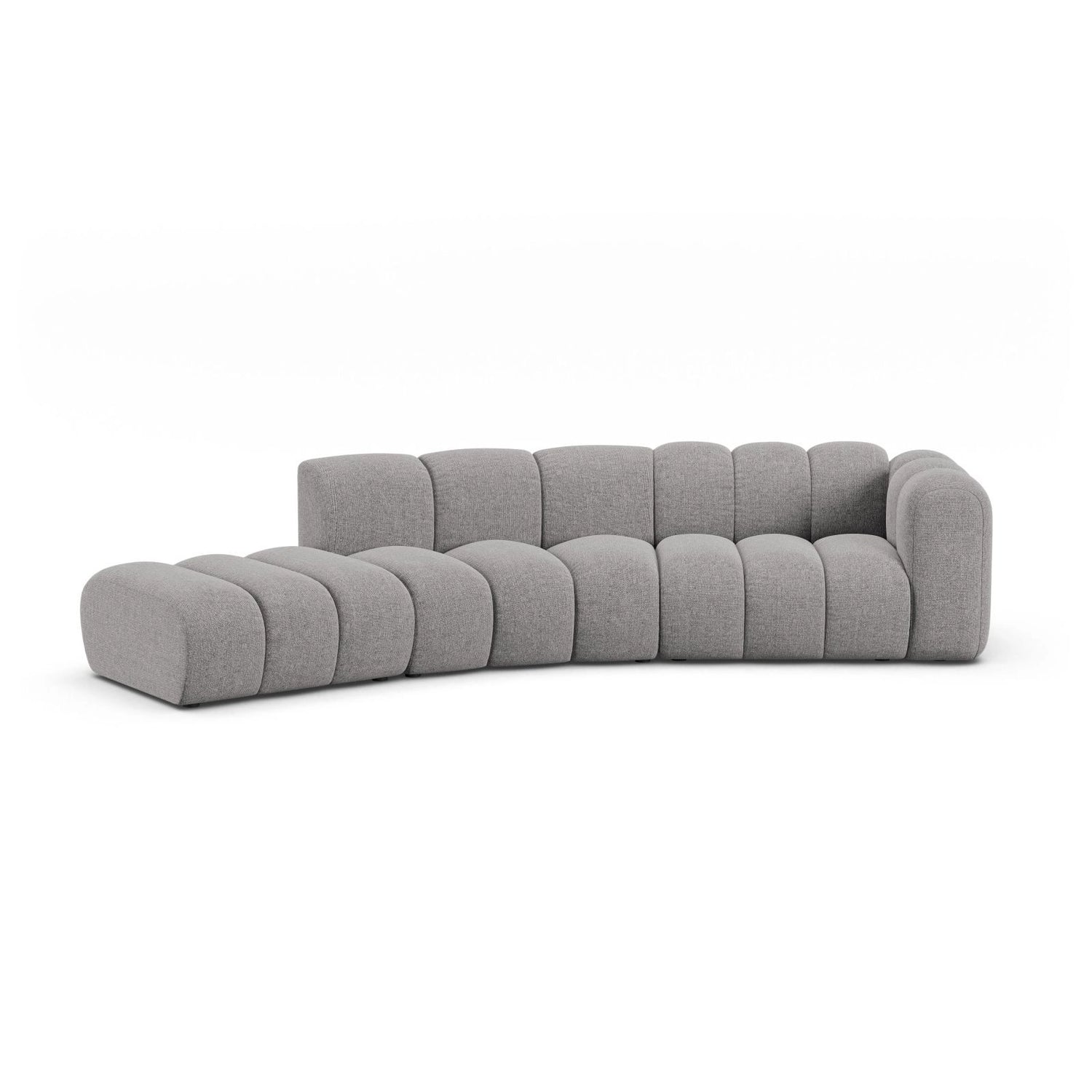 Lupine 5-Sitzer Sofa, Linke Seite, aus Chenille in Hellgrau (Eden 18 Grey), 335x166 cm von Micadoni – Bild 1