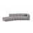 Lupine 5-Sitzer Sofa, Linke Seite, aus Chenille in Hellgrau (Eden 18 Grey), 335x166 cm von Micadoni – Bild 1