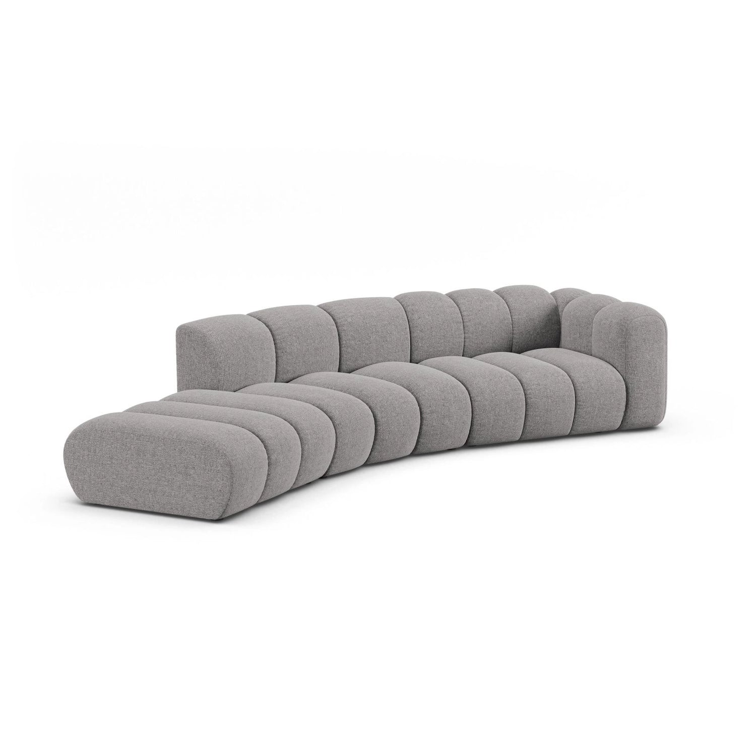 Lupine 5-Sitzer Sofa, Linke Seite, aus Chenille in Hellgrau (Eden 18 Grey), 335x166 cm von Micadoni – Bild 4
