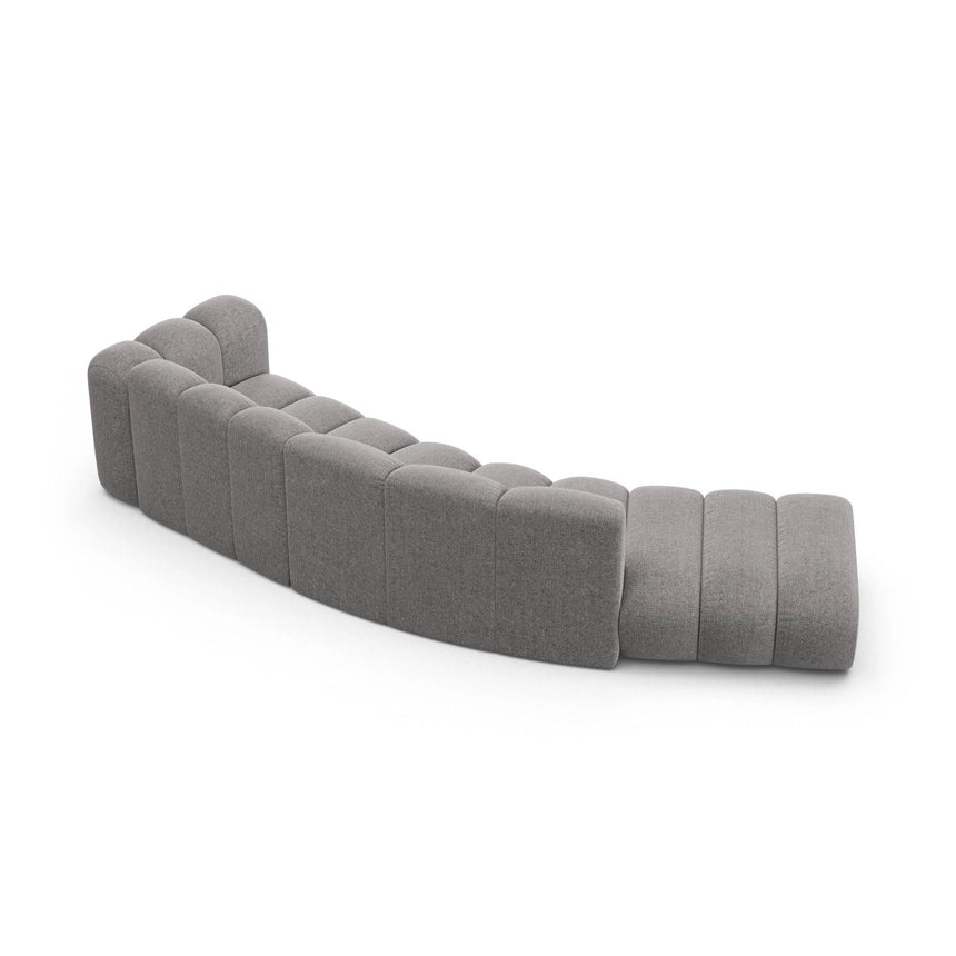 Lupine 5-Sitzer Sofa, Linke Seite, aus Chenille in Hellgrau (Eden 18 Grey), 335x166 cm von Micadoni – Bild 5