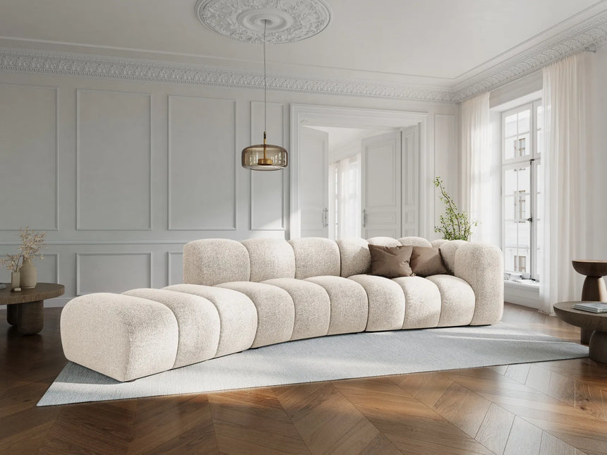 Lupine 5-Sitzer Sofa, Linke Seite, aus Chenille in Leichtes Beige (Eden 2 Pearl), 335x166 cm von Micadoni – Bild 2
