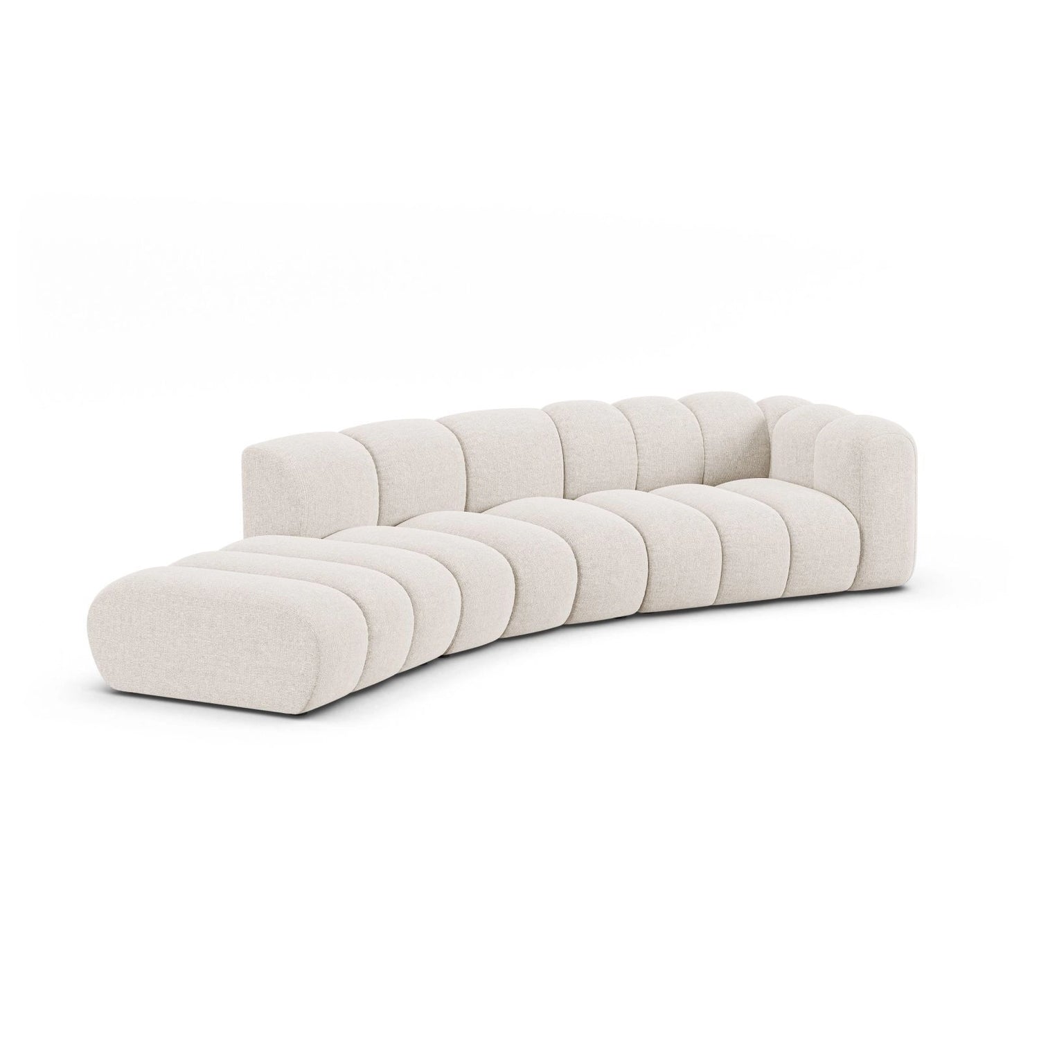 Lupine 5-Sitzer Sofa, Linke Seite, aus Chenille in Leichtes Beige (Eden 2 Pearl), 335x166 cm von Micadoni – Bild 4