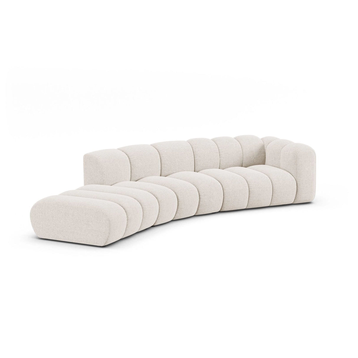 Lupine 5-Sitzer Sofa, Linke Seite, aus Chenille in Leichtes Beige (Eden 2 Pearl), 335x166 cm von Micadoni – Bild 4